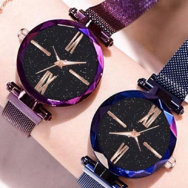 

wristwatches mesh magnet starry sky watch women watches luxury ladies quartz women's wristwatch relogio feminino montre bayan saat, Slivery;brown