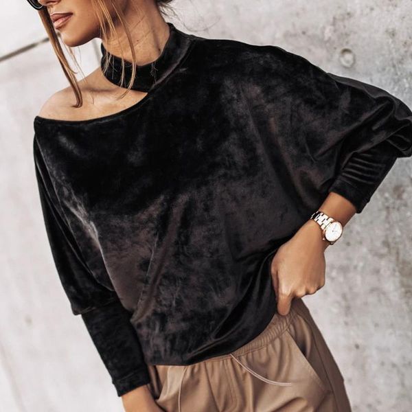 

women's t-shirt fashion long batwing sleeve t-shirts women autumn spring off shoulder hollow out ladies casual solid color sexy, White