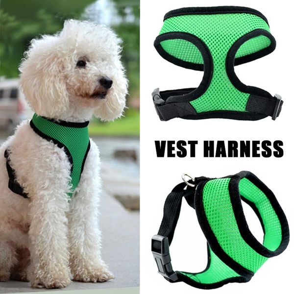 

dog collars & leashes summer breathable mesh vest harness no pull for pet comfortable protective supplies adjustable collar puppy accessorie