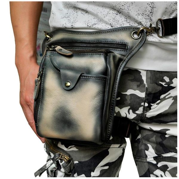 

genuine leather men fashion small messenger cross body bag design travel fanny belt waist pack drop leg pouch 211-5lc bags