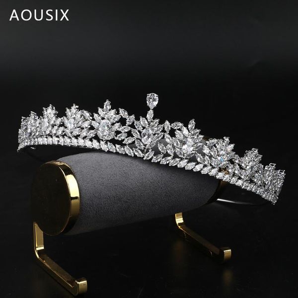 

hair clips & barrettes zircon tiara silvery/gold bride crown royal bridal wedding dressing accessory princess headdress birthday women jewel, Golden;silver