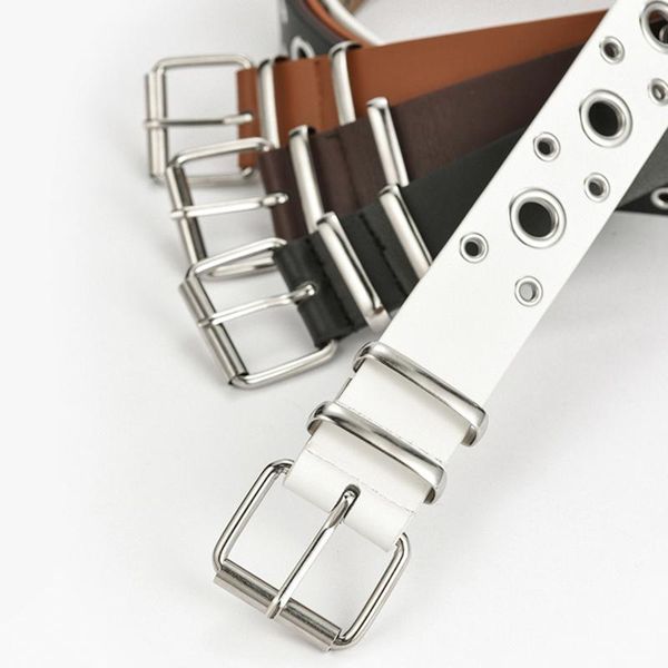 

belts casual fashion women punk chicken eye buckle full hole trouser belt pin decorative hollow ladies, Black;brown