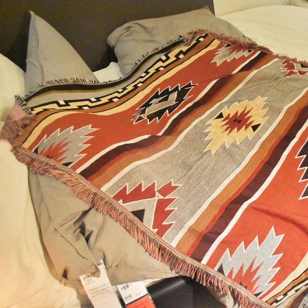

bohemian throw blanket for bed travel camping bedcover bedspread ethnic-style geometry retro tapestry sofa cover blankets