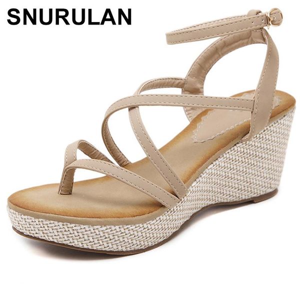 

dress shoes snurulan summer woman sandals fashion flip flops open toe high-heeled women female casual plus size 35-40e430, Black