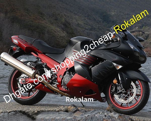 

for kawasaki ninja zzr1400 zx14r zx-14r zx 14 r zz-r1400 2006 2007 2008 2009 2010 2011 red black fairing kit (injection molding)