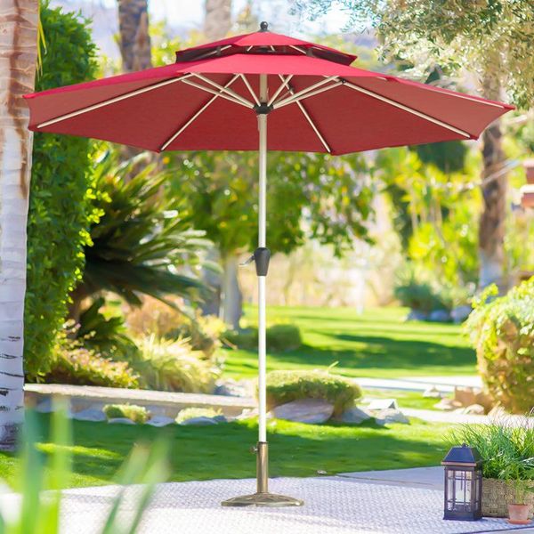 

shade outdoor sunshade patio umbrella aluminum center column hand-cranked open-air balcony large stall commercial