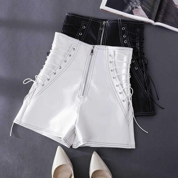 

women's shorts women high waist 2021-style pants ropa mujer, White;black