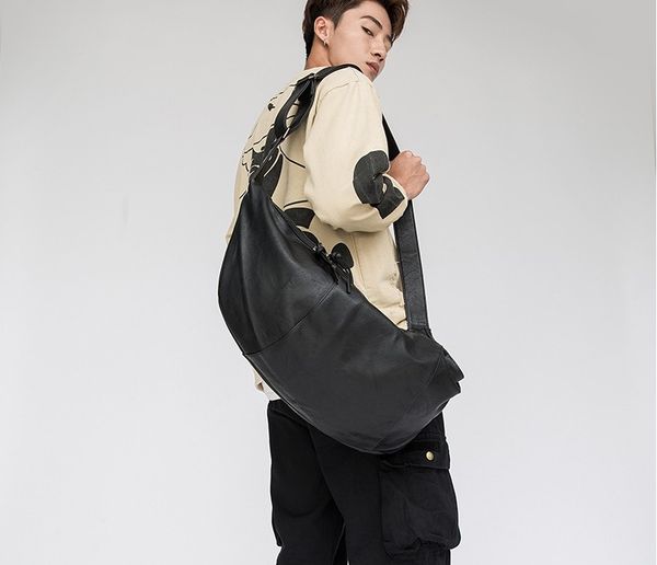 

men duffel bags multifunction leather crossbody bag charging chest pack short trip water repellent shoulder messengers handbag