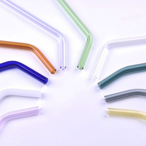 

drinking straws 2021 heat and high temperature resistant glass straw 8mm*18cm elbow