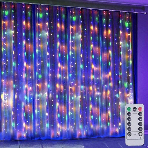 

strings 3x3m 300led usb battery operate curtain window fairy lights for christmas wedding party holiday copper wire icicle string