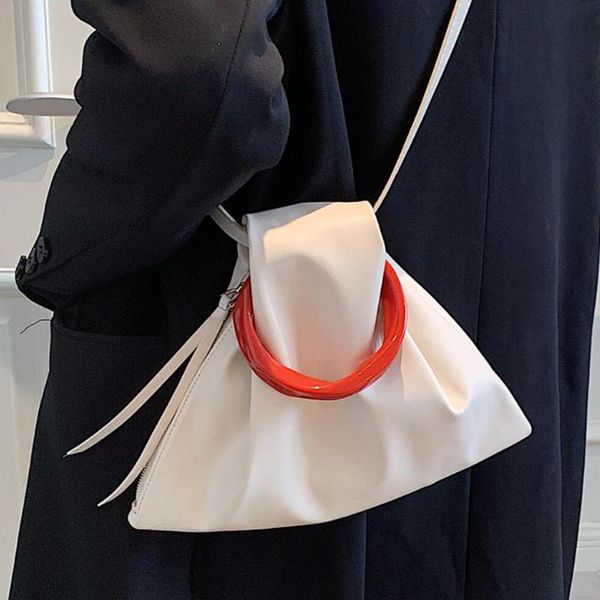 

evening bags small totes with ring handle 2021 high-quality pu leather women's designer soft shoulder bag