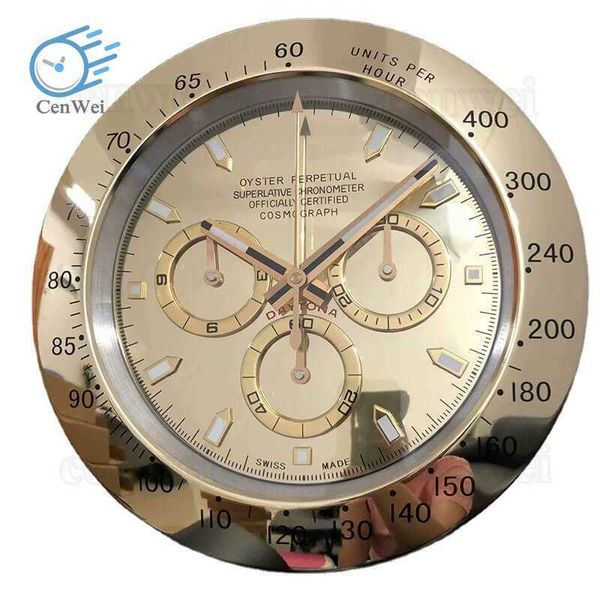 Orologio da parete di design di lusso Orologi Metal Art Grande orologio da parete economico in metallo GMT Orologio da parete verde X0726