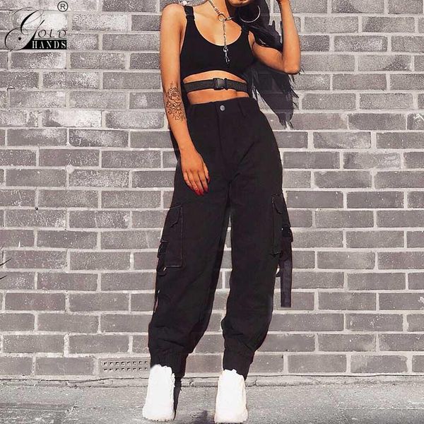 

women's pants & capris gold hands arrival streetwear casual loose autumn winter button pleated fake zippers solid women harem, Black;white