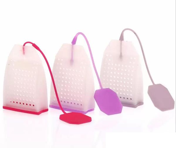 Colino da tè in silicone trasparente a forma di borsa infusore filtro diffusore cucina uso tè creatore per dimagrire salute spedizione veloce