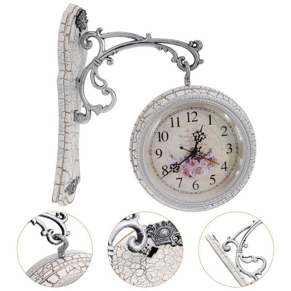 

wall clocks 1pc living room clock decor home hanging for (white)