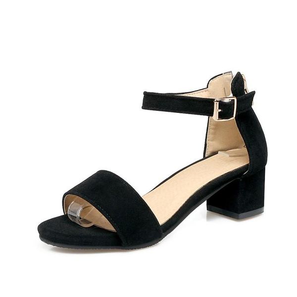 

oversized simple sandals high heels women shoes woman summer ladies, Black