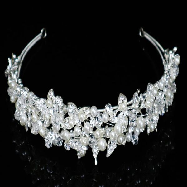 

hair clips & barrettes ymor graceful bridal headwear pearls crystals wedding accessories band brides crown tiaras, Golden;silver