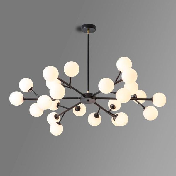 

chandeliers nordic minimalist glass ball molecular led lamp wrought iron chandelier bedroom living room lobby modern lighting