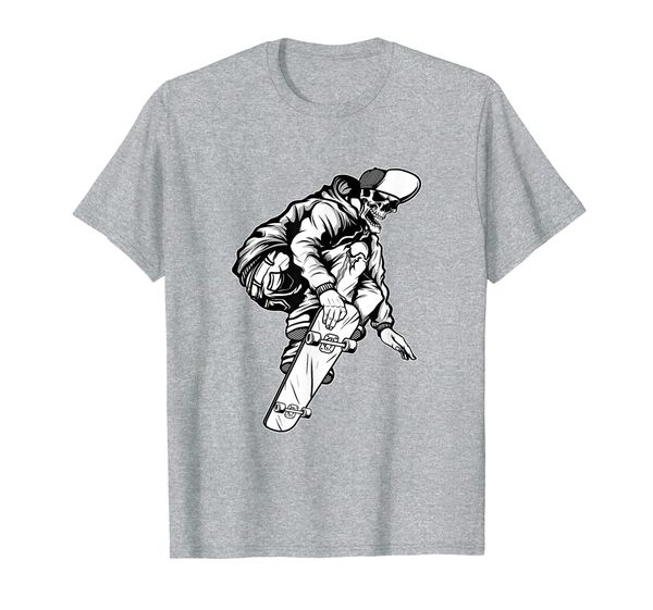 

skateboarding skater skate board skeleton t-shirt, White;black