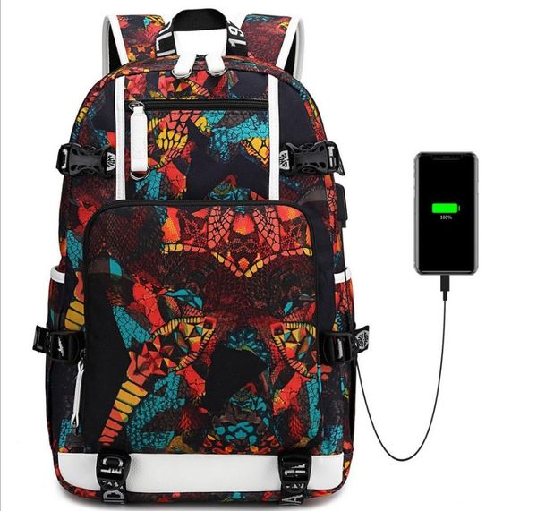

school bags thermal transfer flower water repellent computer bag outdoor travel backpack