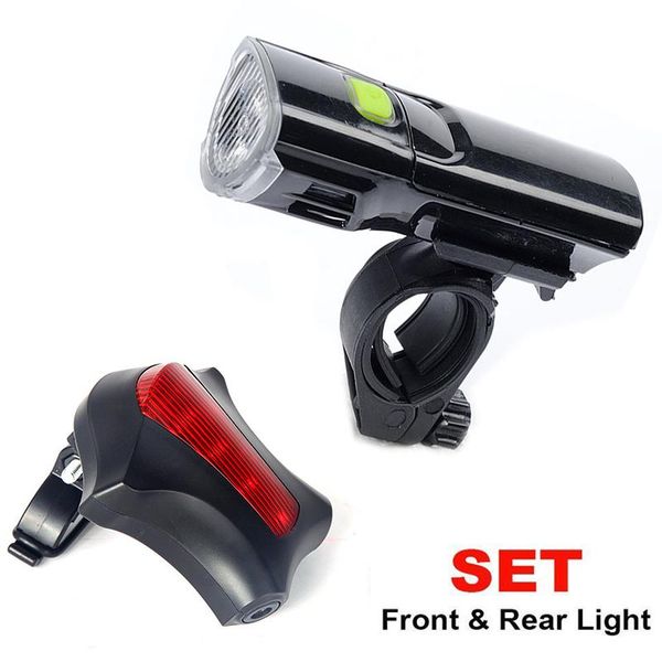 

bike lights bicycle accessories safety warning light 3w super bright cycling head front with 2 laser rear tail lamps set