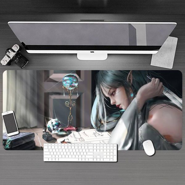 

mouse pads & wrist rests large anime girl mousepads mat mousepad hd printing computer gamers lock edge pad xxl90x40cm keyboard pc desk