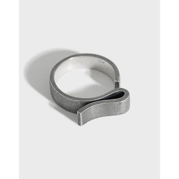 

sterling silver open ring ins cold wind design simple and retro fashion tide flow fine jewelry cluster rings, Golden;silver