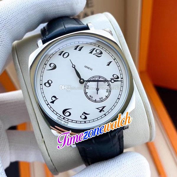 

40mm historiques american 1921 82035 automatic mens watch 82035/000g-b735 white dial steel case black leather strap watches timezonewatch e1, Slivery;brown