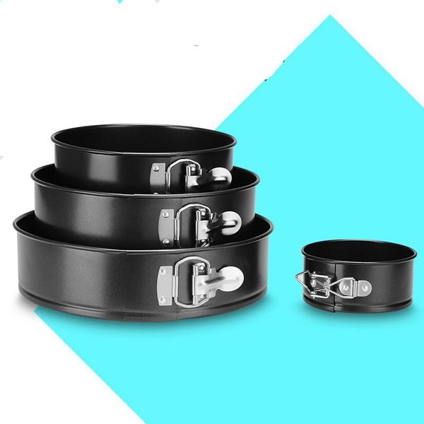

baking & pastry tools 4pcs/set metal cake pan cheesecake tart round shape non-stick chiffon moose mould mold