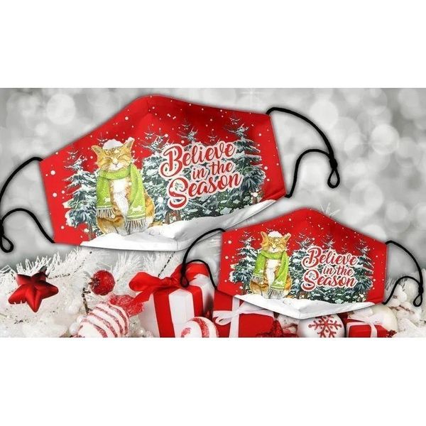 

mask christmas cotton cute fashion cat printed can insert filter