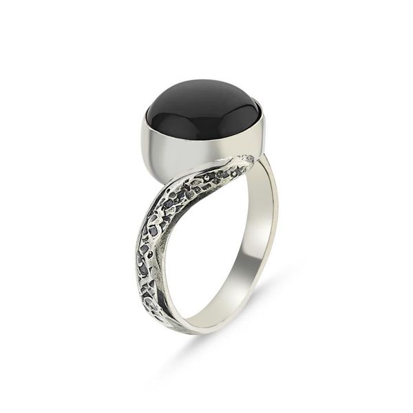 

cluster rings silverlina silver onyx stone handwork ring, Golden;silver