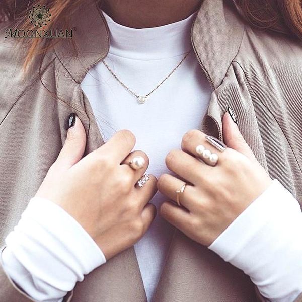 

pendant necklaces bridesmaid pearl gold sliver chain necklace women jewelry choker collares de moda 2021 collier collar kolye ketting chains, Silver
