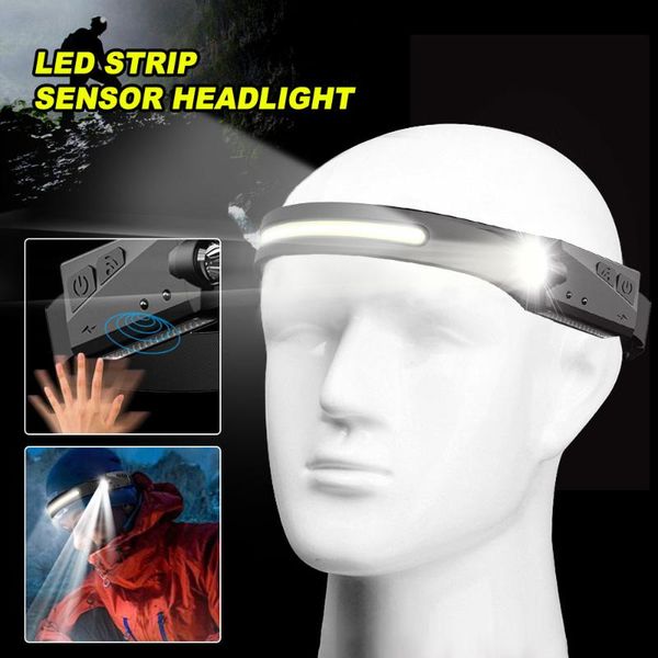 

induction riding light 1200mah usb rechargeable hunting work headlamp 3 modes warning torch headlamps