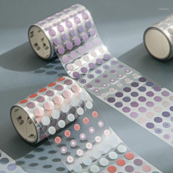 1 Roll ScrapBooking красочные точки клей 60mmx3m наклейки Washi лента Diy Декоративный градиент цвето