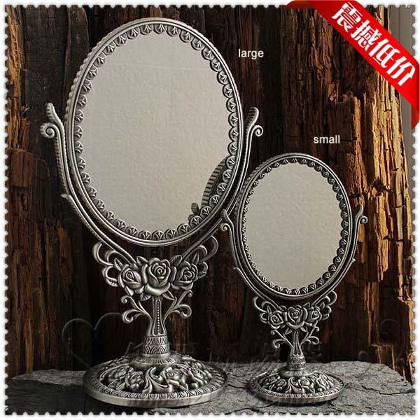 

mirrors the queen dresses up retro upscale european-style table mirror double-sided princess large small deskrotating makeup
