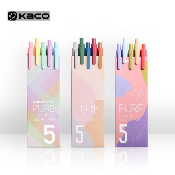 

gel pens kacogreen pen 10pcs/pack kaco pure plastic gel-ink , morandi signing colorful ink for school /office /worker