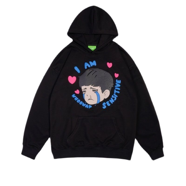 

men's hoodies & sweatshirts japan style cartoon anime boy print cotton men harajuku sweatshirt casual women hooded pullover gothic clot, Black