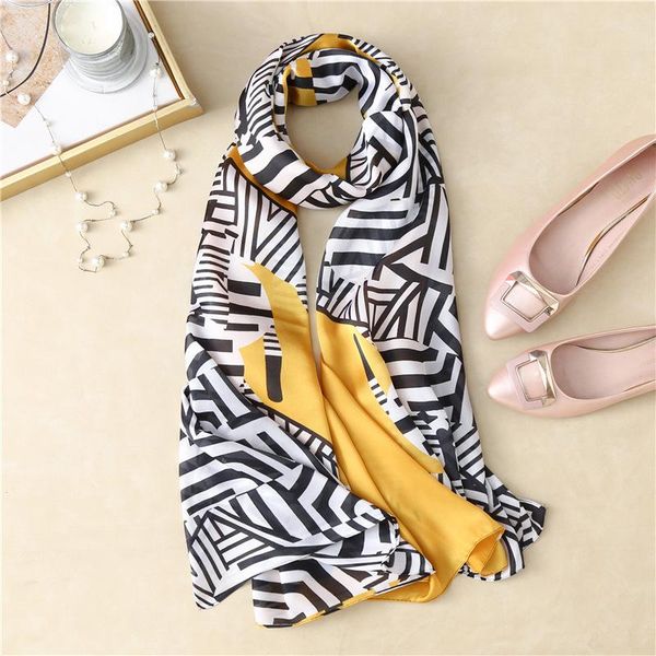 

scarves retro imitation silk polyester shawl fashion printing wild travel beach sunscreen thin soft skin-friendly scarf 180cm*90cm, Blue;gray
