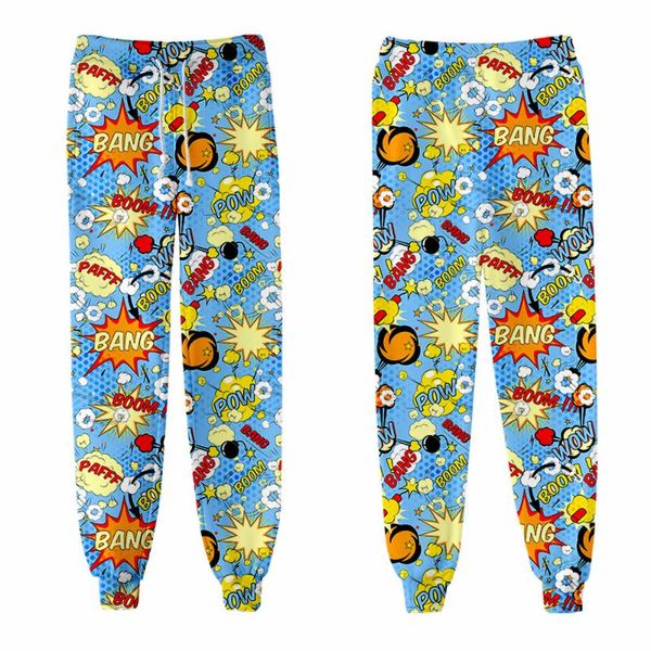 

men's pants hip hop cargo men women streetwear casual fashion blue print joggers trousers harajuku sweatpants, Black