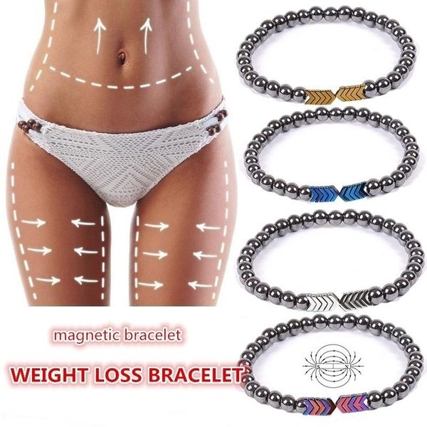 

charm bracelets black cool magnetic slimming bracelet beads hematite stone therapy health care magnet, Golden;silver