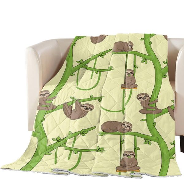 

comforters & sets cartoon animal sloth green branch quilt comforter bedspread summer blanket duvet home bed cover air conditioning bedding t