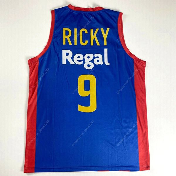 

custom ricky rubio #9 team spain espana barcelona basketball jersey blue size s-4xl any name and number jerseys, Black;red