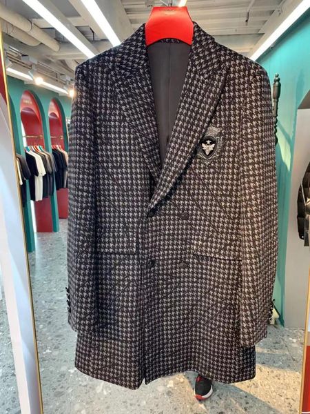 

men's wool & blends sk207 fashion coats jackets 2021 runway luxury european design party style clothing, Black