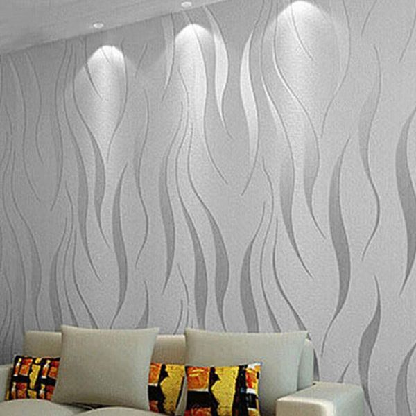 

modern embossed living room waterproof fashion sofa 3d wave stripe home decor tv background covering non-woven wall sticker wallpapers