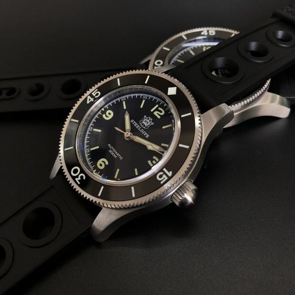 

dive watch 316l stainless steel fifty fathoms automatic watches mens ceramic bezel c3 luminous diving man wristwatches, Slivery;brown