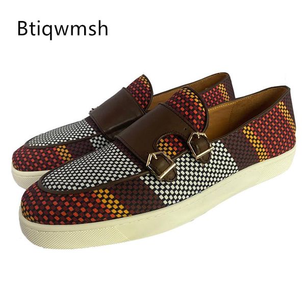 

weave shoes men round toe rivet mixed color soft real leather flat man fashion loafer dress, Black