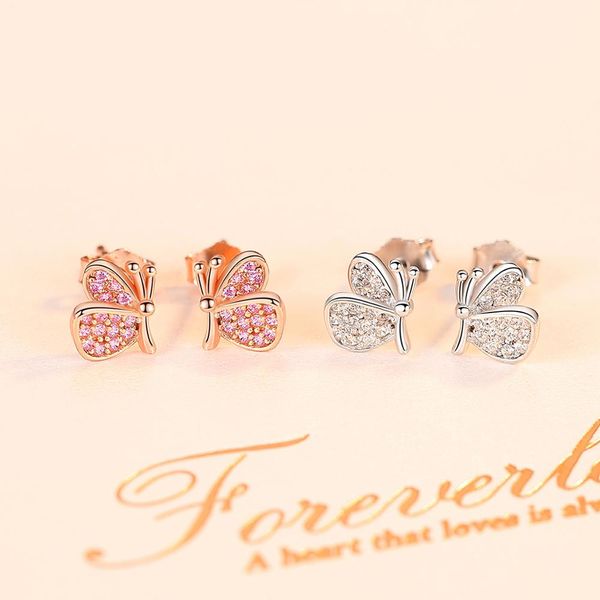 Novos brincos Rose Gold Sterling Prata Brincos para Mulheres Criança Ear Turns Jóias