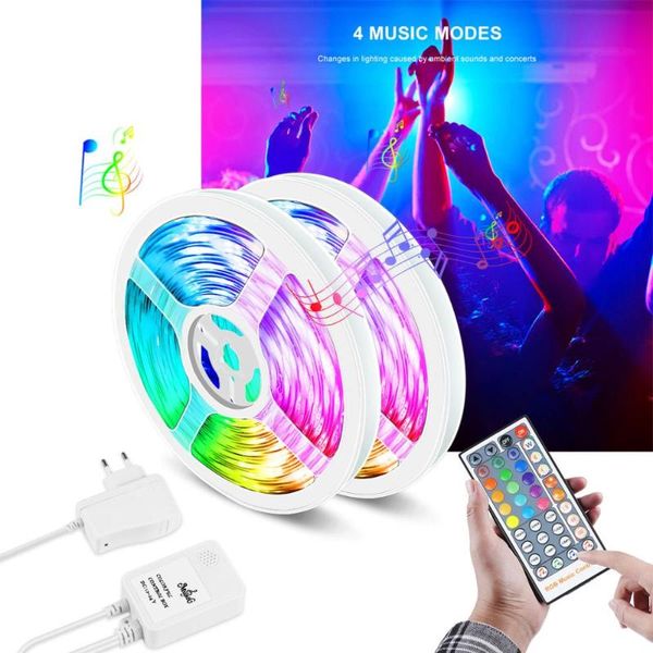 

music sync smart led lights strip rgb 12v lamp 5m 10m 15m with controller for home party dancing decoration strips
