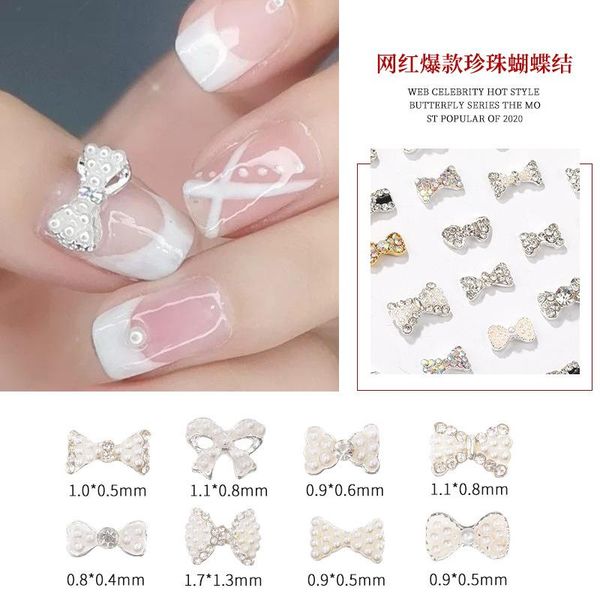 

nail art equipment act the role ofing is tasted pearl bow drill japanese alloy decoration fittings mixed wholesale can be customized, Silver