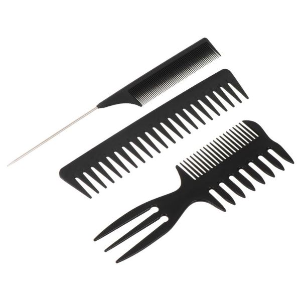 

hair brushes 3pcs wide-tooth comb all purpose anti-static, Silver